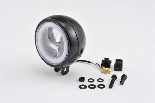 "CAPSULE120" 120mm 4 1/2" LED Headlight black bottom mount