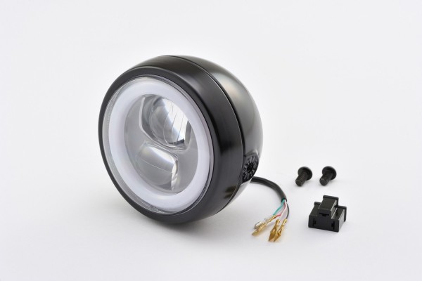 "CAPSULE120" 120mm 4 1/2" LED Headlight black side mount