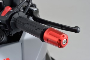 "REVOLVER" Heavy-weight handlebar ends CNC red anodized... 2