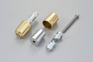 "REVOLVER" Heavy-weight handlebar ends CNC gold anodized...