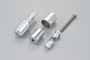 "REVOLVER" Heavy-weight handlebar ends CNC silver...