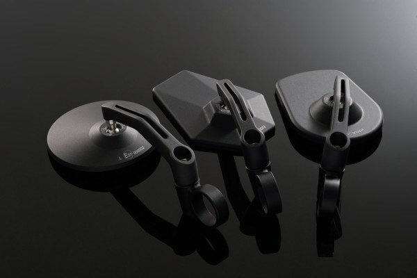 "D-MIRROR" Aluminium bar end mirror black round excentric