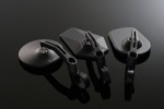 "D-MIRROR" Aluminium bar end mirror black round excentric "D-MIRROR" Aluminium bar end mirror black round excentric