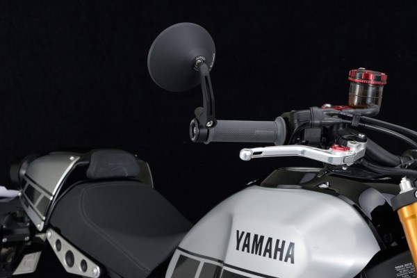 "D-MIRROR" Aluminium bar end mirror black round excentric