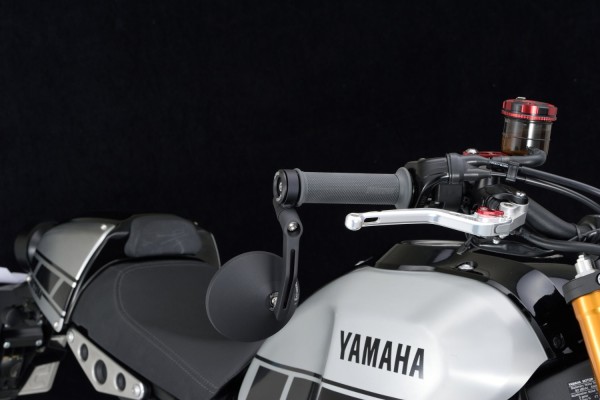 "D-MIRROR" Aluminium bar end mirror black round excentric