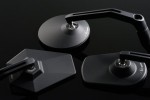 "D-MIRROR-3" Aluminium mirror black ROUND excentric