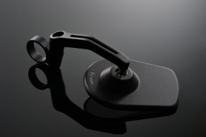 "D-MIRROR" Aluminium bar end mirror black 6-edged 2