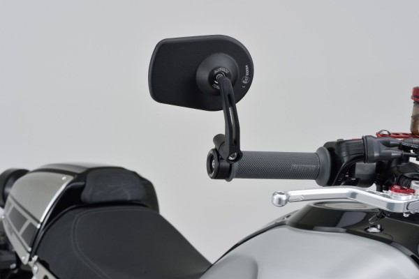 "D-MIRROR-5" Aluminium bar end mirror black PAN