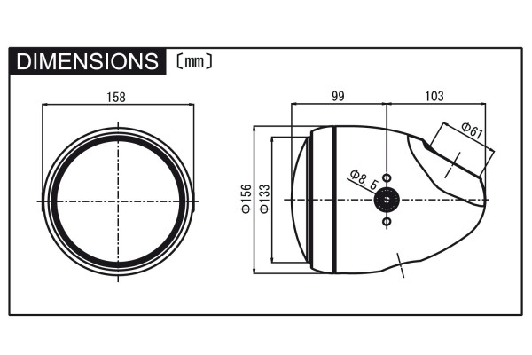 "NEO VINTAGE" LED Headlight 5 3/4" chrome