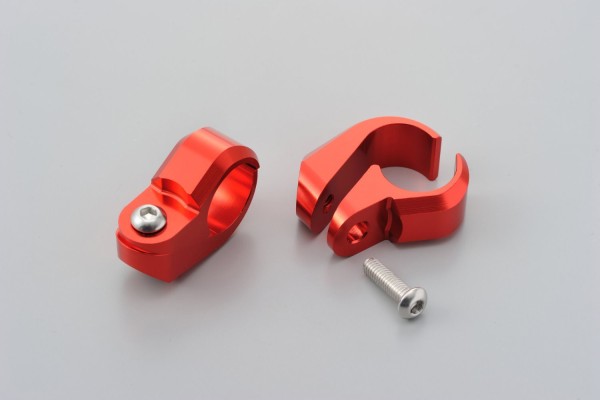 Clamp set 22.2mm alloy red anodized f. Handlebar brace