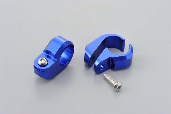 Clamp set 22.2mm alloy blue anodized f. Handlebar brace
