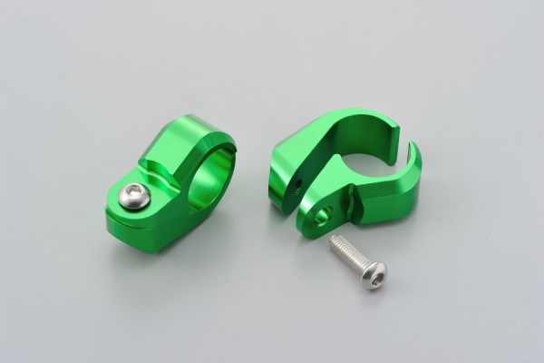 Clamp set 22.2mm alloy green anodized f. Handlebar brace