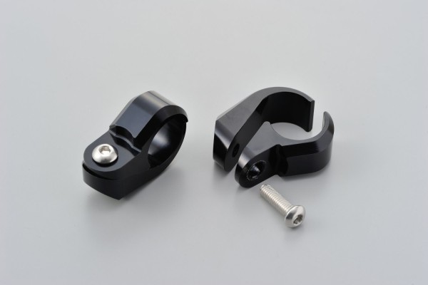 Clamp set 22.2mm alloy black anodized f. Handlebar brace