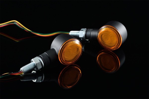 "D-LIGHT SOL-W" LED indicator pair integr. tail brake light black orange lens
