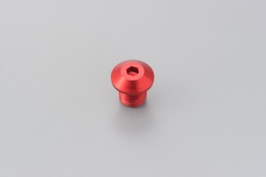 Abdeckschraube Alu CNC rot eloxiert f. Spiegelgewinde M10 x P1.25 Rechtsgewinde