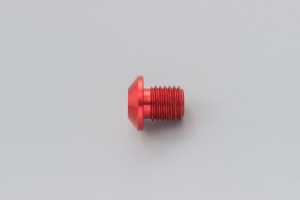 Abdeckschraube Alu CNC rot eloxiert f. Spiegelgewinde M10 x P1.25 Rechtsgewinde 2