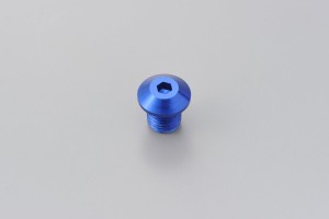 Abdeckschraube Alu CNC blau eloxiert f. Spiegelgewinde M10 x P1.25 Rechtsgewinde