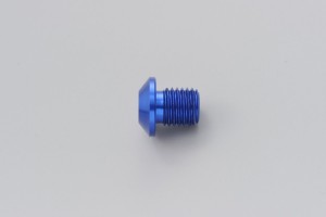 Abdeckschraube Alu CNC blau eloxiert f. Spiegelgewinde M10 x P1.25 Rechtsgewinde 2