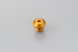 Abdeckschraube Alu CNC gold eloxiert f. Spiegelgewinde M10 x P1.25 Rechtsgewinde