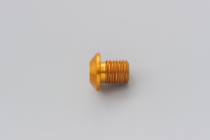 Abdeckschraube Alu CNC gold eloxiert f. Spiegelgewinde M10 x P1.25 Rechtsgewinde 2
