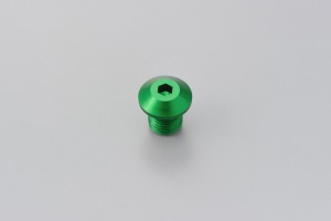 Abdeckschraube Alu CNC grün eloxiert f. Spiegelgewinde M10 x P1.25 Rechtsgewinde