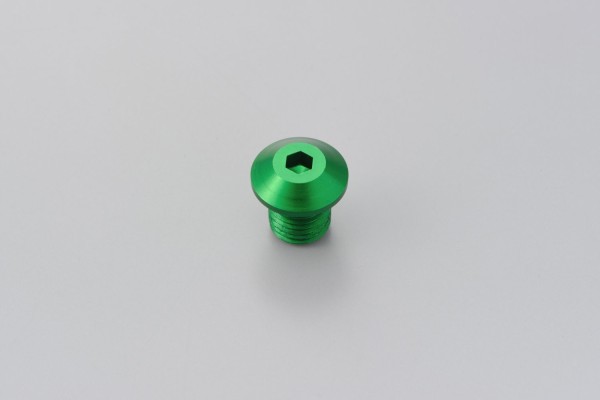 Mirror hole plug bolt CNC green f. M10 x P1.25 right hand side