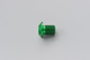 Abdeckschraube Alu CNC grün eloxiert f. Spiegelgewinde M10 x P1.25 Rechtsgewinde 2