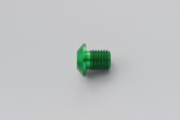 Mirror hole plug bolt CNC green f. M10 x P1.25 right hand side