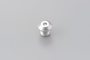 Abdeckschraube Alu CNC silber eloxiert f. Spiegelgewinde M10 x P1.25 Linksgewinde