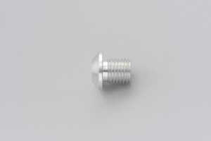 Abdeckschraube Alu CNC silber eloxiert f. Spiegelgewinde M10 x P1.25 Linksgewinde 2