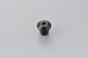 Abdeckschraube Alu CNC schwarz eloxiert f. Spiegelgewinde M10 x P1.25 Linksgewinde