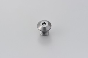 Abdeckschraube Alu CNC titanfarben eloxiert f. Spiegelgewinde M10 x P1.25 Linksgewinde