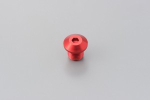 Abdeckschraube Alu CNC rot eloxiert f. Spiegelgewinde M10 x P1.25 Linksgewinde