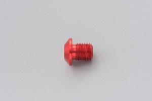 Abdeckschraube Alu CNC rot eloxiert f. Spiegelgewinde M10 x P1.25 Linksgewinde 2