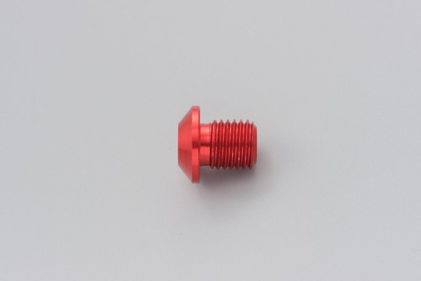Abdeckschraube Alu CNC rot eloxiert f. Spiegelgewinde M10 x P1.25 Linksgewinde