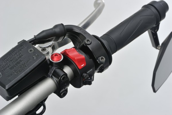 Mirror hole plug bolt CNC red f. M10 x P1.25 left hand side