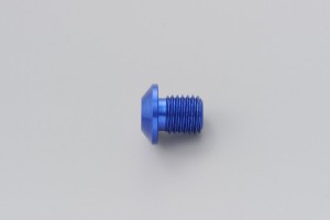 Abdeckschraube Alu CNC blau eloxiert f. Spiegelgewinde M10 x P1.25 Linksgewinde 2