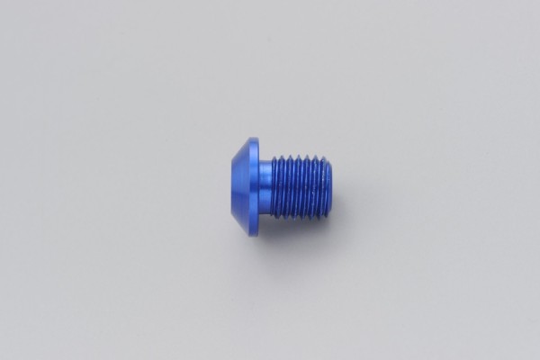 Abdeckschraube Alu CNC blau eloxiert f. Spiegelgewinde M10 x P1.25 Linksgewinde