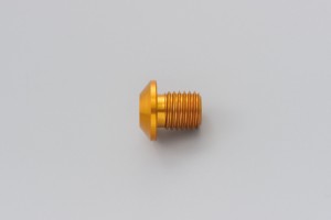 Abdeckschraube Alu CNC gold eloxiert f. Spiegelgewinde M10 x P1.25 Linksgewinde 2
