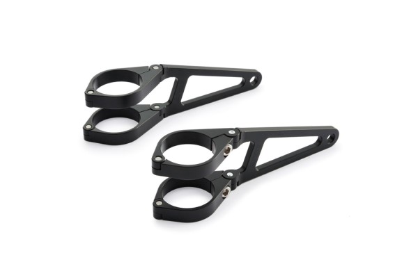 Headlight Bracket Alu CNC black long type 39mm