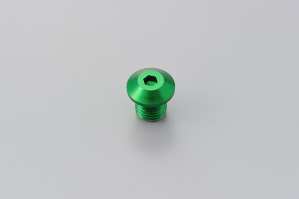 Mirror hole plug bolt CNC green f. M10 x P1.25 left hand side