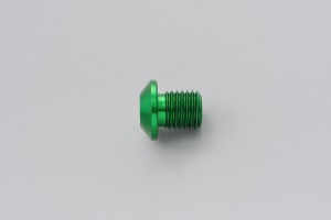Abdeckschraube Alu CNC grün eloxiert f. Spiegelgewinde M10 x P1.25 Linksgewinde 2