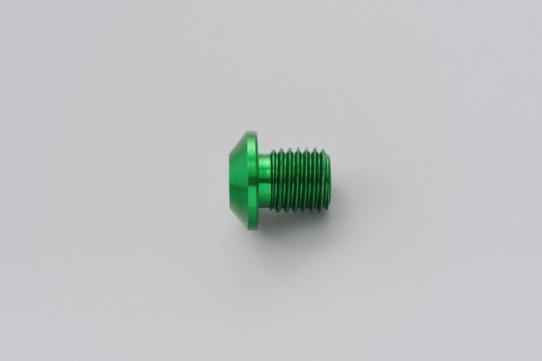 Abdeckschraube Alu CNC grün eloxiert f. Spiegelgewinde M10 x P1.25 Linksgewinde