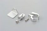 Aluminum handle clamp bracket 22.2mm silver anodized