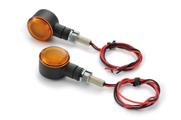 "D-LIGHT SOL" LED indicator pair black orange lens