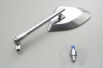 "D-MIRROR" Aluminium Seitenspiegel chrom links eckig