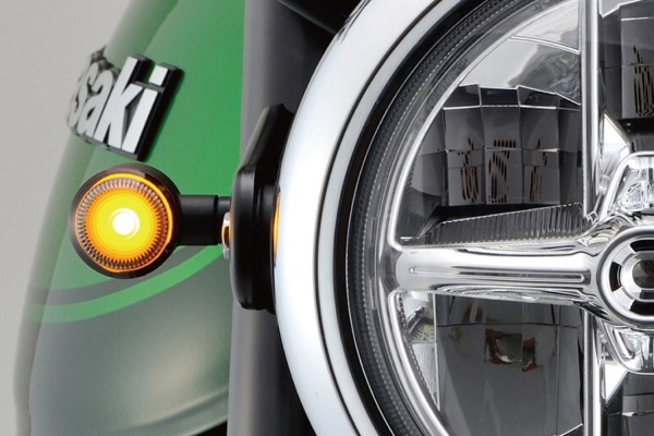 "D-LIGHT SOL" LED indicator pair black orange lens