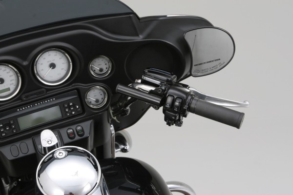 Universal Haltestrebe "Flat" 100mm ø22.2mm schwarz f. Hauptbremszylinder Klemme Harley Davidson