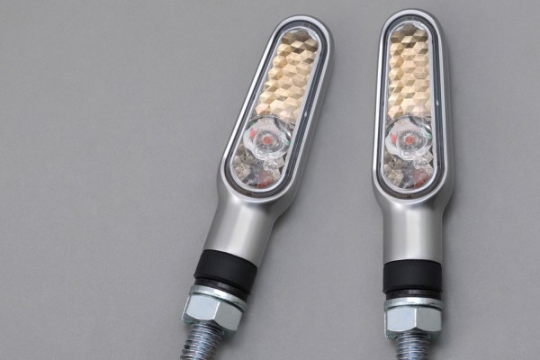 "D-LIGHT" LED indicators pair silver clear