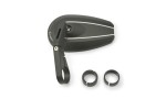 "D-MIRROR-6" Aluminum bar end mirror black type-u short
